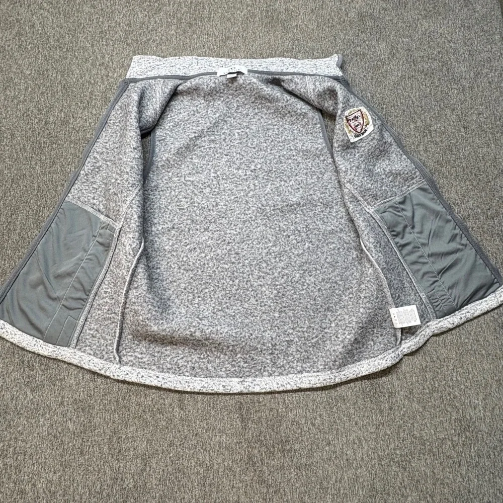 Harvard University Gray Sweater Fleece Full Zip Vest Womens Medium Vantage